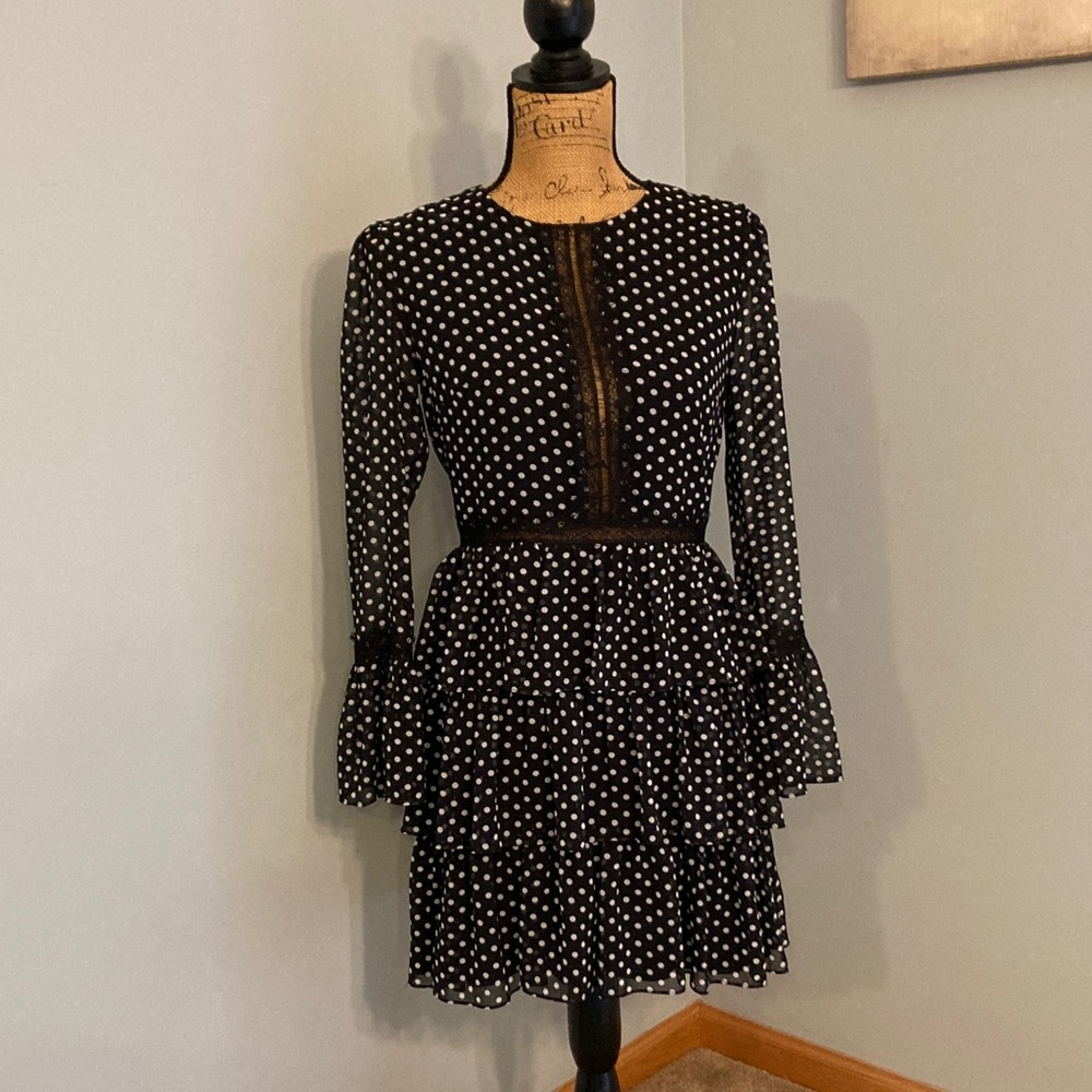 Bebe Black and White Polkadot Dress Size S/M